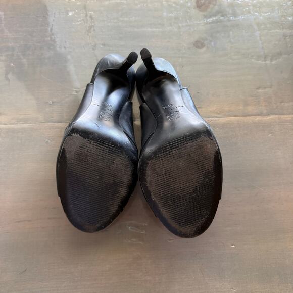 Trina Turk Black Laguna Leather Heel Sz 6.5 - Picture 11 of 15